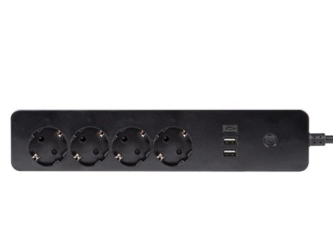 98-421# INTELIGENTNA LISTWA ZASILAJĄCA CZARNA 3M 2xUSB+USB-C WIFI TUYA 98-421# INTELIGENTNA LISTWA ZASILAJĄCA CZARNA 3M 2xUSB+USB-C WIFI TUYA