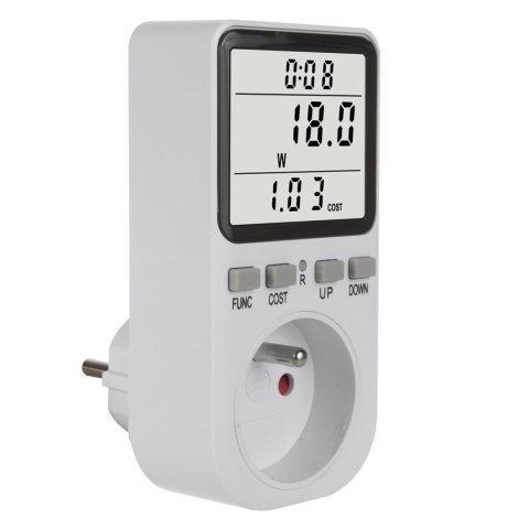 MIERNIK ENERGII GREENBLUE, WATOMIERZ, TY P E, 220-240V AC, 50HZ, MAx. OBCIĄŻENIE 16A, IP20, WBUDOWANA BATERIA, GB364 E MIERNIK ENERGII GREENBLUE, WATOMIERZ, TY P E, 220-240V AC, 50HZ, MAx. OBCIĄŻENIE 16A, IP20, WBUDOWANA BATERIA, GB364 E