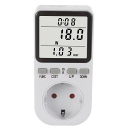 MIERNIK ENERGII GREENBLUE, WATOMIERZ, TY P F, 220-240V AC, 50HZ, MAx. OBCIĄŻENIE 16A, IP20, WBUDOWANA BATERIA, GB364 F