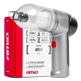 ODKURZACZ SAMOCHODOWY BEZ PRZEWODOWY AKUMULATOROWY HE PA 40W 4000MAH AMIO-03692