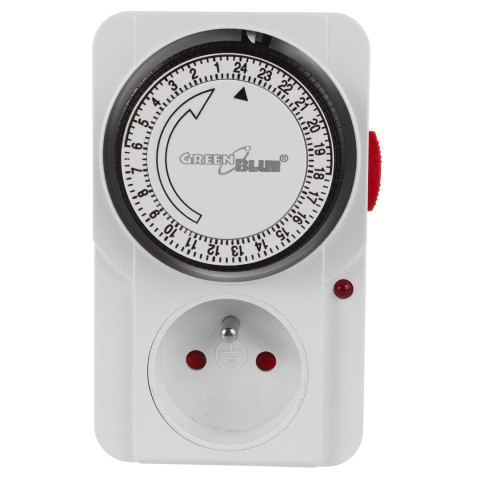 WŁĄCZNIK CZASOWY - TIMER MECHANICZNY GREENBLUE, 48 PROGRAMÓW, MAx. OBCIĄŻENIE 16A, IP20, GB360 E WŁĄCZNIK CZASOWY - TIMER MECHANICZNY GREENBLUE, 48 PROGRAMÓW, MAx. OBCIĄŻENIE 16A, IP20, GB360 E