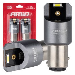 ŻARÓWKI LED FULL CANBUS  PRO BAY15D  P21/5W 2x1860SMD BIAŁE 12V 24V AMIO-03595