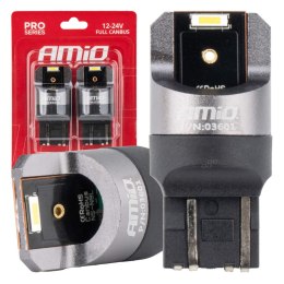 ŻARÓWKI LED FULL CANBUS  PRO W21/5W 2x1860 SMD BIAŁE 12V 24V AMIO-03601