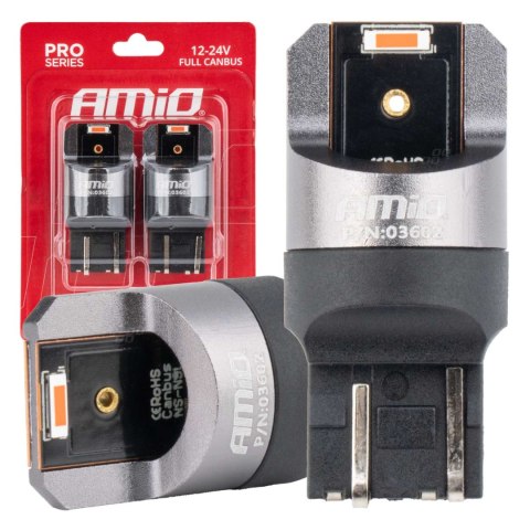 ŻARÓWKI LED FULL CANBUS PRO W21/5W 2x1860 SMD CZERWONE 12V 24V AMIO-03602 ŻARÓWKI LED FULL CANBUS PRO W21/5W 2x1860 SMD CZERWONE 12V 24V AMIO-03602