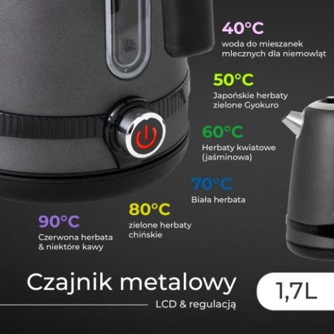 AD 1295 GREY CZAJNIK METALOWY 1,7L Z LCD & REGULACJĄ TEM PERATURY AD 1295 GREY CZAJNIK METALOWY 1,7L Z LCD & REGULACJĄ TEM PERATURY