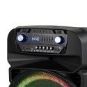 AKTYWNA KOLUMNA GŁOŚNIKOWA (Z 2 MIKROFONAMI BEZ PRZEWODOWYMI UHF, SD, BLUETOOTH, FM, USB, LED) 60 WATT