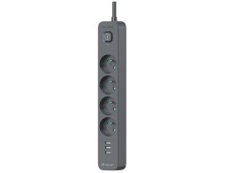 LISTWA ZASILAJĄCA ANTY PRZE PIĘCIOWA TRACER POWER LINE+ MOBILE READY 1.5 M (4 GNIAZDA + 3x USB A, 5V 2,4A)