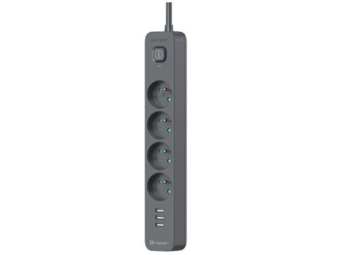 LISTWA ZASILAJĄCA ANTY PRZE PIĘCIOWA TRACER POWER LINE+ MOBILE READY 1.5 M (4 GNIAZDA + 3x USB A, 5V 2,4A) LISTWA ZASILAJĄCA ANTY PRZE PIĘCIOWA TRACER POWER LINE+ MOBILE READY 1.5 M (4 GNIAZDA + 3x USB A, 5V 2,4A)