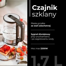 MS 1301 BLACK CZAJNIK SZKLANY 1,7 L Z REGULACJĄ TEM P.