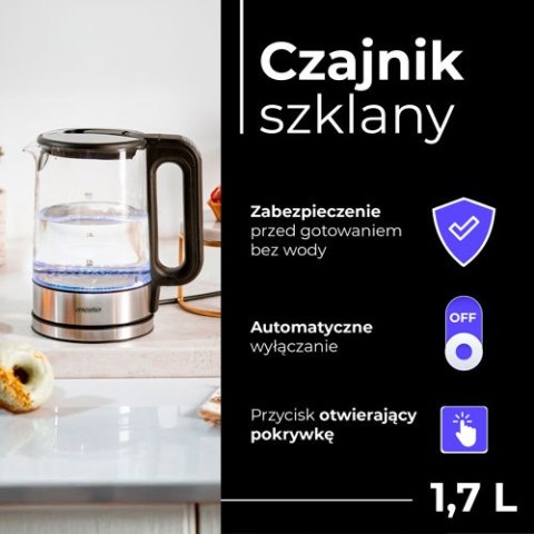 MS 1301 BLACK CZAJNIK SZKLANY 1,7 L Z REGULACJĄ TEM P. MS 1301 BLACK CZAJNIK SZKLANY 1,7 L Z REGULACJĄ TEM P.