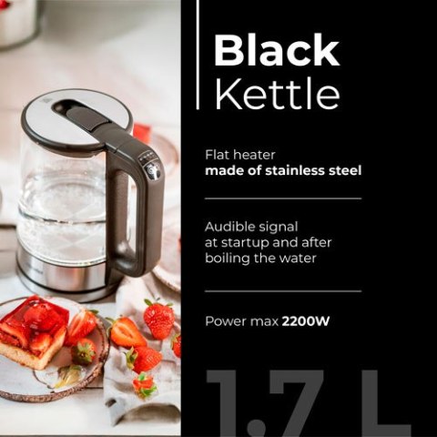 MS 1301 BLACK CZAJNIK SZKLANY 1,7 L Z REGULACJĄ TEM P. MS 1301 BLACK CZAJNIK SZKLANY 1,7 L Z REGULACJĄ TEM P.