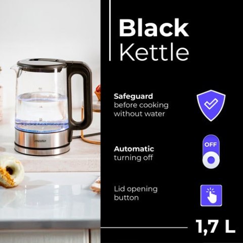 MS 1301 BLACK CZAJNIK SZKLANY 1,7 L Z REGULACJĄ TEM P. MS 1301 BLACK CZAJNIK SZKLANY 1,7 L Z REGULACJĄ TEM P.