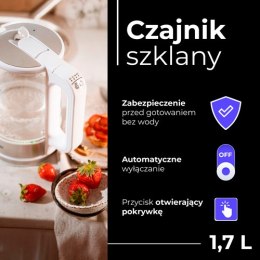 MS 1301 WHITE CZAJNIK SZKLANY 1,7 L Z REGULACJĄ TEM P.