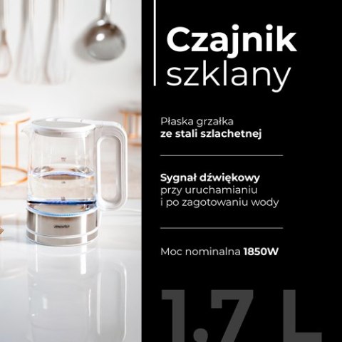 MS 1301 WHITE CZAJNIK SZKLANY 1,7 L Z REGULACJĄ TEM P. MS 1301 WHITE CZAJNIK SZKLANY 1,7 L Z REGULACJĄ TEM P.