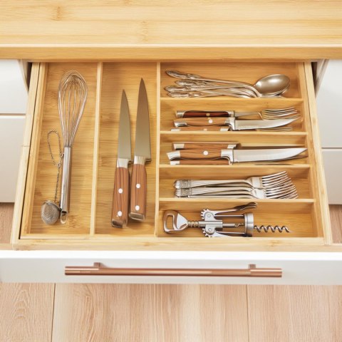 ROZSUWANY BAMBUSOWY ORGANIZER NA SZTUĆCE GREENBLUE, 325-500x430x45MM, GB379 ROZSUWANY BAMBUSOWY ORGANIZER NA SZTUĆCE GREENBLUE, 325-500x430x45MM, GB379