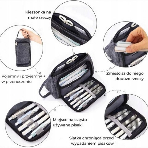 DUŻY PIÓRNIK WIELOFUNKCYJNY SASZETKA GRAFIT PR05CZ
