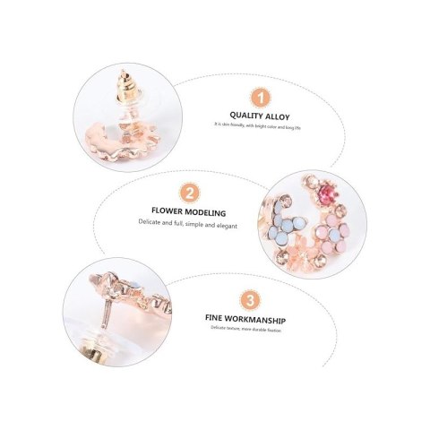 KOLCZYKI SZTYFTY WIANKI CYRKONIE KWIATUSZKI KOLOR K1674