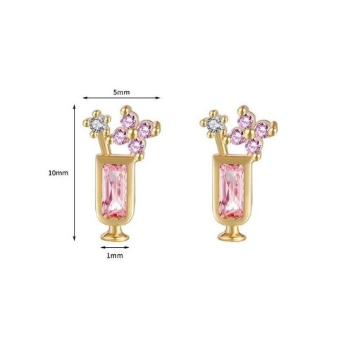 KOLCZYKI ZE STALI SZLACHETNEJ PLATEROWANE 14K ZŁOTEM SZTYFT KST3208