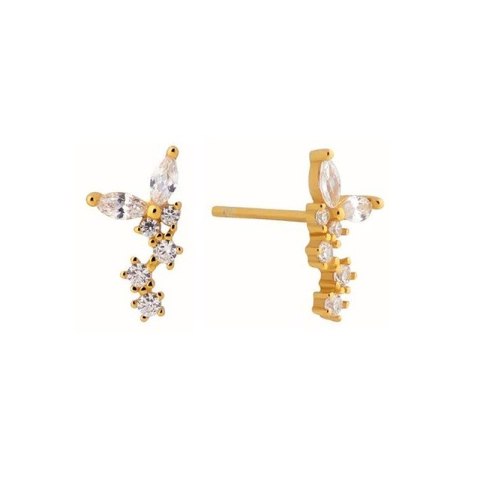 KOLCZYKI ZE STALI SZLACHETNEJ PLATEROWANE 14K ZŁOTEM, SZTYFT S925 KST3195