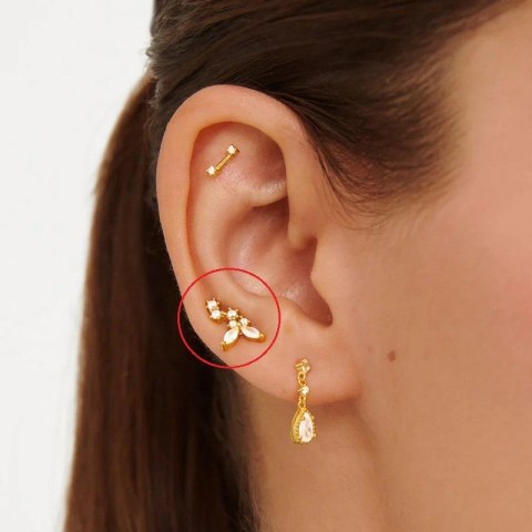 KOLCZYKI ZE STALI SZLACHETNEJ PLATEROWANE 14K ZŁOTEM, SZTYFT S925 KST3195