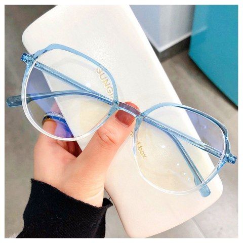 OKULARY "ZERÓWKI" OWAL ZŁOTO BŁĘKIT OK242WZ1