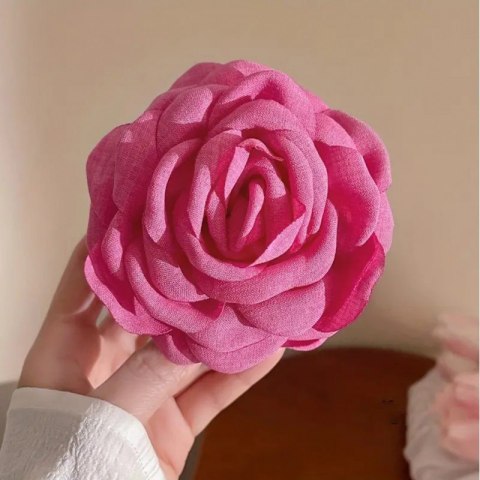 SPINKA DO WŁOSÓW DUŻA KLAMRA XL KWIAT RÓŻA FUKSJA 9CM SP288F