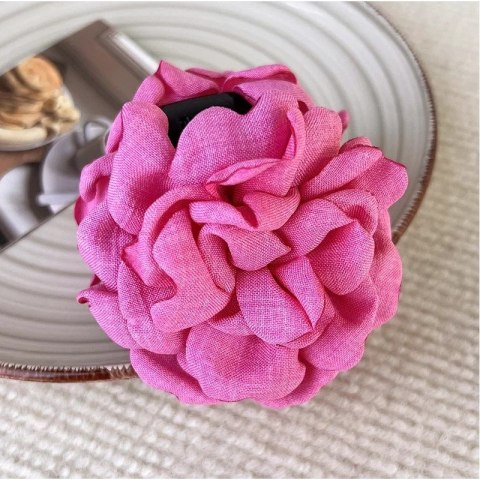 SPINKA DO WŁOSÓW DUŻA KLAMRA XL KWIAT RÓŻA FUKSJA 9CM SP288F