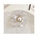 SPINKA DO WŁOSÓW KLAMRA XL KWIAT TRANSPARENTNY ZŁOTY PERŁA 6,5 X 6,5 CM SP271