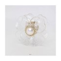 SPINKA DO WŁOSÓW KLAMRA XL KWIAT TRANSPARENTNY ZŁOTY PERŁA 6,5 X 6,5 CM SP271