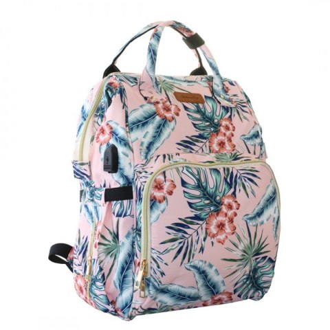 TORBA, ORGANIZER DO WÓZKA PLECAK DLA MAMY RÓŻOWY 42X26X19CM PL152R
