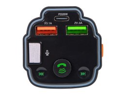 74-176# TRANSMITER FM BLOW BT ZESTAW GŁOŚNOMÓWIĄCY +  PD20W RGB