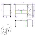 BIURKO SKŁADANE LOFTOWE MACLEAN, WYMIARY: 107x45x75CM, MAx - 150 KG, Z BLATEM, KOLOR JASNY BUK, MC-411 W