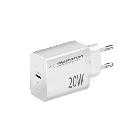 EZC104W ES PERANZA ŁADOWARKA SIECIOWA 20W USB-C PD BIAŁA EZC104W ES PERANZA ŁADOWARKA SIECIOWA 20W USB-C PD BIAŁA