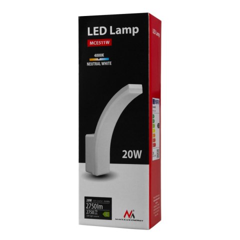 LAM PA LED MACLEAN,KOLOR BIAŁY, 20W, IP65, 2750LM, BARWA NEUTRALNA BIAŁA (4000K) MCE511 W LAM PA LED MACLEAN,KOLOR BIAŁY, 20W, IP65, 2750LM, BARWA NEUTRALNA BIAŁA (4000K) MCE511 W