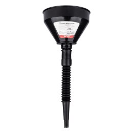 LEJEK ELASTYCZNY CZARNY UNIWERSALNY Z SITKIEM DO  PALIWA CIECZY WODY 16 CM AMIO-04038