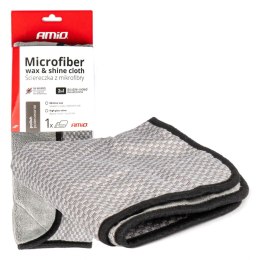 MIKROFIBRA ŚCIERKA 2W1 DO  POLEROWANIA I NABŁYSZCZANIA SAMOCHODU 40x40 CM 600 G AMIO-03976