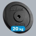 OBCIĄŻENIE ŻELIWNE 20KG, OTWÓR 31MM, TALERZ KLASYCZNY, REBEL ACTIVE