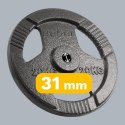OBCIĄŻENIE ŻELIWNE 20KG, OTWÓR 31MM, TALERZ Z UCHWYTAMI, REBEL ACTIVE