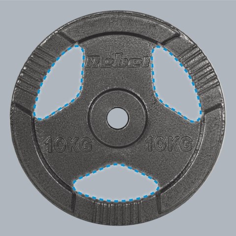 ZESTAW OBCIĄŻEŃ ŻELIWNYCH 2x10KG, OTWÓR 31MM, TALERZ Z UCHWYTAMI, REBEL ACTIVE ZESTAW OBCIĄŻEŃ ŻELIWNYCH 2x10KG, OTWÓR 31MM, TALERZ Z UCHWYTAMI, REBEL ACTIVE