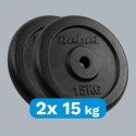 ZESTAW OBCIĄŻEŃ ŻELIWNYCH 2x15KG, OTWÓR 31MM, TALERZ KLASYCZNY, REBEL ACTIVE