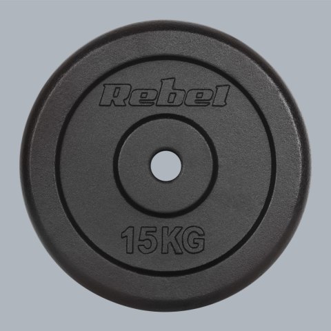 ZESTAW OBCIĄŻEŃ ŻELIWNYCH 2x15KG, OTWÓR 31MM, TALERZ KLASYCZNY, REBEL ACTIVE ZESTAW OBCIĄŻEŃ ŻELIWNYCH 2x15KG, OTWÓR 31MM, TALERZ KLASYCZNY, REBEL ACTIVE