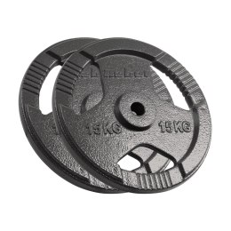 ZESTAW OBCIĄŻEŃ ŻELIWNYCH 2x15KG, OTWÓR 31MM, TALERZ Z UCHWYTAMI, REBEL ACTIVE