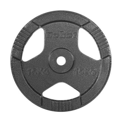 ZESTAW OBCIĄŻEŃ ŻELIWNYCH 2x15KG, OTWÓR 31MM, TALERZ Z UCHWYTAMI, REBEL ACTIVE ZESTAW OBCIĄŻEŃ ŻELIWNYCH 2x15KG, OTWÓR 31MM, TALERZ Z UCHWYTAMI, REBEL ACTIVE
