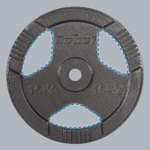 ZESTAW OBCIĄŻEŃ ŻELIWNYCH 2x15KG, OTWÓR 31MM, TALERZ Z UCHWYTAMI, REBEL ACTIVE ZESTAW OBCIĄŻEŃ ŻELIWNYCH 2x15KG, OTWÓR 31MM, TALERZ Z UCHWYTAMI, REBEL ACTIVE