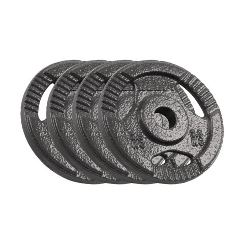 ZESTAW OBCIĄŻEŃ ŻELIWNYCH 4x2.5KG, OTWÓR 31MM, TALERZ Z UCHWYTAMI, REBEL ACTIVE