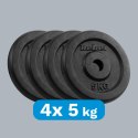 ZESTAW OBCIĄŻEŃ ŻELIWNYCH 4x5KG, OTWÓR 31MM, TALERZ KLASYCZNY, REBEL ACTIVE