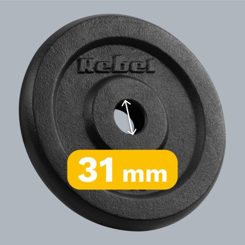 ZESTAW OBCIĄŻEŃ ŻELIWNYCH 4x5KG, OTWÓR 31MM, TALERZ KLASYCZNY, REBEL ACTIVE ZESTAW OBCIĄŻEŃ ŻELIWNYCH 4x5KG, OTWÓR 31MM, TALERZ KLASYCZNY, REBEL ACTIVE