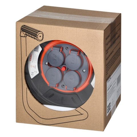 BRYZGOSZCZELNY ZWIJAK BĘBNOWY IP44 4x2P+Z 16A 230V, H05RR-F 3x1,5MM2, 25M BRYZGOSZCZELNY ZWIJAK BĘBNOWY IP44 4x2P+Z 16A 230V, H05RR-F 3x1,5MM2, 25M