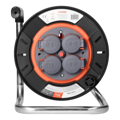 BRYZGOSZCZELNY ZWIJAK BĘBNOWY IP44 4x2P+Z 16A 230V, H05RR-F 3x1,5MM2, 25M BRYZGOSZCZELNY ZWIJAK BĘBNOWY IP44 4x2P+Z 16A 230V, H05RR-F 3x1,5MM2, 25M