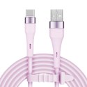 KABEL USB - USB TY PU C 1 M SILIKONOWY RÓŻOWY KRUGER&MATZ BASIC
